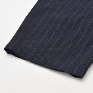 Very Good Condition COMOLI Wool Striped Drawstring Pants X01-03026 1 Size Navy Wool Easy Pants Used 4a008152