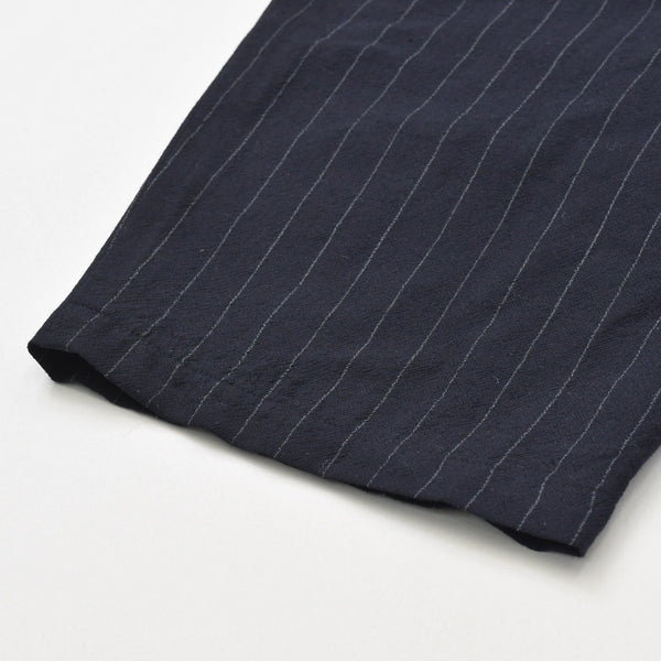 Very Good Condition COMOLI Wool Striped Drawstring Pants X01-03026 1 Size Navy Wool Easy Pants Used 4a008152