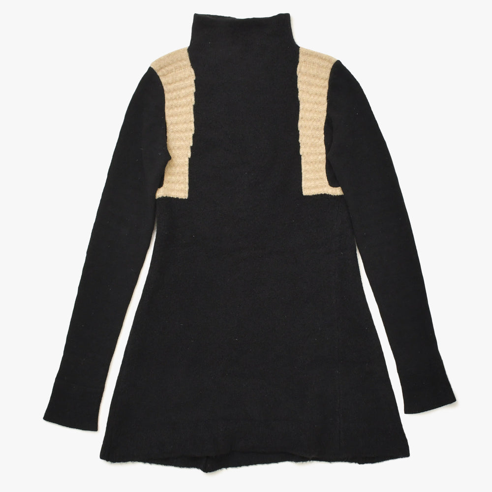 RICK OWENS リックオウエンス カラー切替ハイネックロングニット RR16F6610-MY MASTODON Sサイズ ブラック バニラ 2016AW ウール 美品 中古 4a008154
