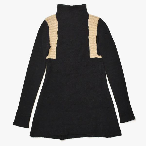 RICK OWENS リックオウエンス カラー切替ハイネックロングニット RR16F6610-MY MASTODON Sサイズ ブラック バニラ 2016AW ウール 美品 中古 4a008154