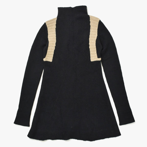 RICK OWENS リックオウエンス カラー切替ハイネックロングニット RR16F6610-MY MASTODON Sサイズ ブラック バニラ 2016AW ウール 美品 中古 4a008154
