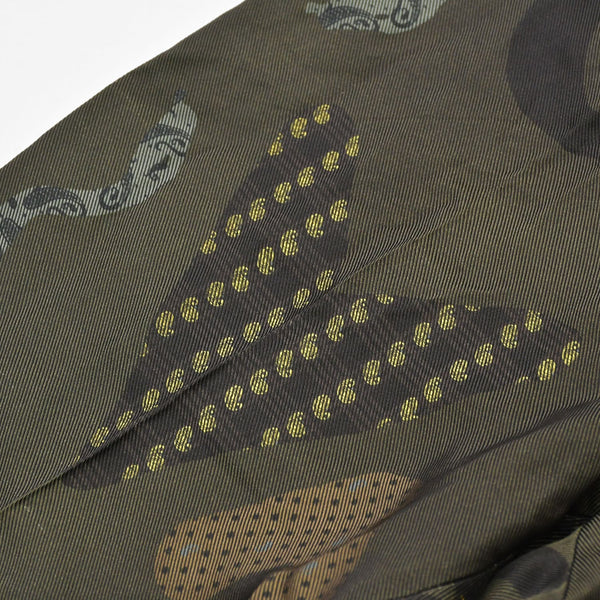 極美品 ETRO エトロ スラックスパンツ ペイズリー柄 161-1W117-4112 イタリア製 レーヨン シルク カーキ サイズ52 中古 4a008155