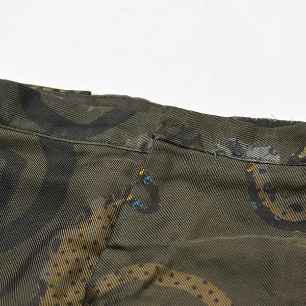 極美品 ETRO エトロ スラックスパンツ ペイズリー柄 161-1W117-4112 イタリア製 レーヨン シルク カーキ サイズ52 中古 4a008155