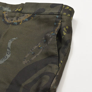 極美品 ETRO エトロ スラックスパンツ ペイズリー柄 161-1W117-4112 イタリア製 レーヨン シルク カーキ サイズ52 中古 4a008155