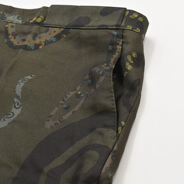 極美品 ETRO エトロ スラックスパンツ ペイズリー柄 161-1W117-4112 イタリア製 レーヨン シルク カーキ サイズ52 中古 4a008155