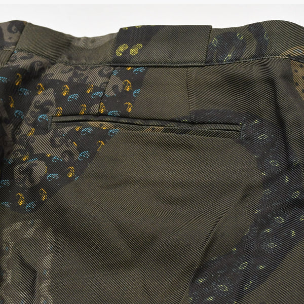 極美品 ETRO エトロ スラックスパンツ ペイズリー柄 161-1W117-4112 イタリア製 レーヨン シルク カーキ サイズ52 中古 4a008155