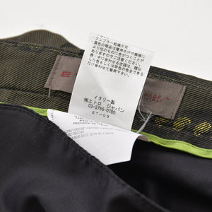 極美品 ETRO エトロ スラックスパンツ ペイズリー柄 161-1W117-4112 イタリア製 レーヨン シルク カーキ サイズ52 中古 4a008155