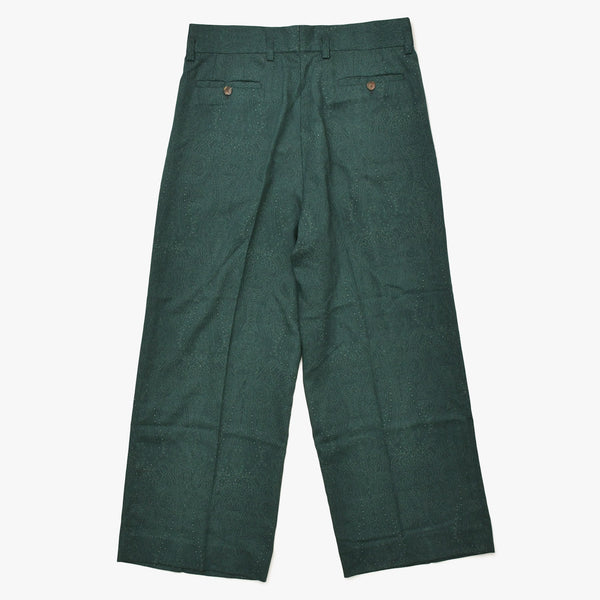 Excellent condition ETRO paisley pattern slacks pants U18 1W512 4192 Wool Acetate Rayon Green Size 52 Used 4a008156