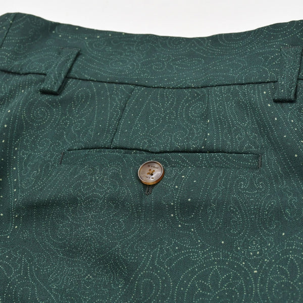 Excellent condition ETRO paisley pattern slacks pants U18 1W512 4192 Wool Acetate Rayon Green Size 52 Used 4a008156