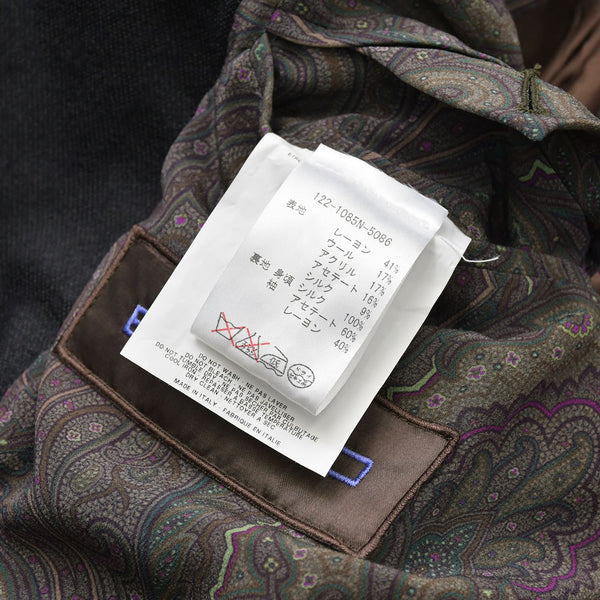 極美品 ETRO ロングコート コート 122-1085N-5086 ブラック グレー ベージュ Fall 2012 中古 4a008158