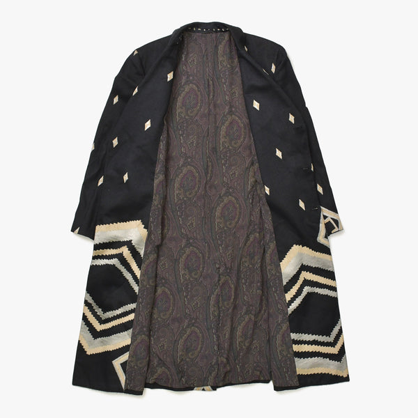極美品 ETRO ロングコート コート 122-1085N-5086 ブラック グレー ベージュ Fall 2012 中古 4a008158