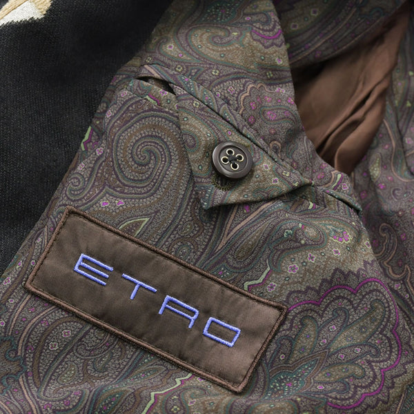 極美品 ETRO ロングコート コート 122-1085N-5086 ブラック グレー ベージュ Fall 2012 中古 4a008158