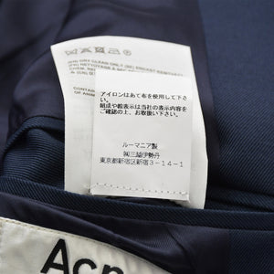 極美品 Acne Studios アクネストゥディオス セットアップ スーツ サイズ44 FN-MN-SUIT000006 ボトムス サイズ46 FN-MN-TROU000003 ネイビー 中古 4a008160