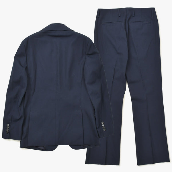 極美品 Acne Studios アクネストゥディオス セットアップ スーツ サイズ44 FN-MN-SUIT000006 ボトムス サイズ46 FN-MN-TROU000003 ネイビー 中古 4a008160