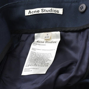 極美品 Acne Studios アクネストゥディオス セットアップ スーツ サイズ44 FN-MN-SUIT000006 ボトムス サイズ46 FN-MN-TROU000003 ネイビー 中古 4a008160