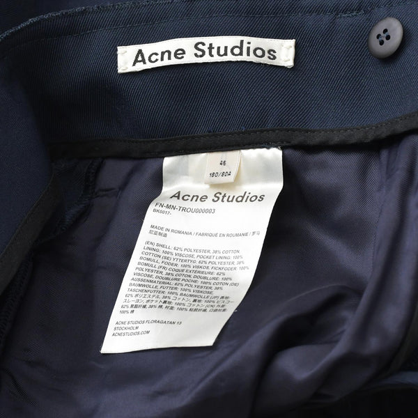 極美品 Acne Studios アクネストゥディオス セットアップ スーツ サイズ44 FN-MN-SUIT000006 ボトムス サイズ46 FN-MN-TROU000003 ネイビー 中古 4a008160