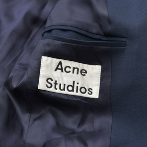 極美品 Acne Studios アクネストゥディオス セットアップ スーツ サイズ44 FN-MN-SUIT000006 ボトムス サイズ46 FN-MN-TROU000003 ネイビー 中古 4a008160