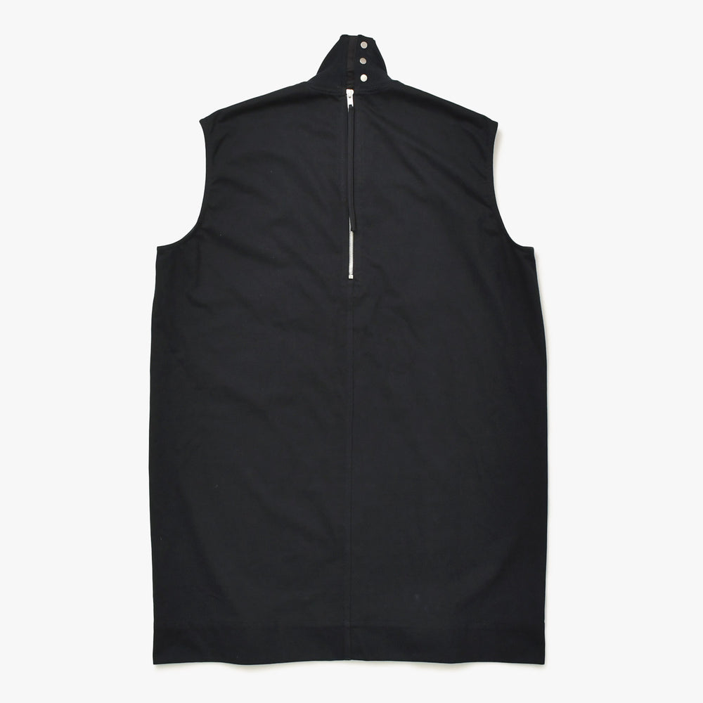 極美品 RICK OWENS リックオウエンス ベスト RR15F7103 イタリア製 コットン ブラック シルバー金具 サイズS 中古 4a008161