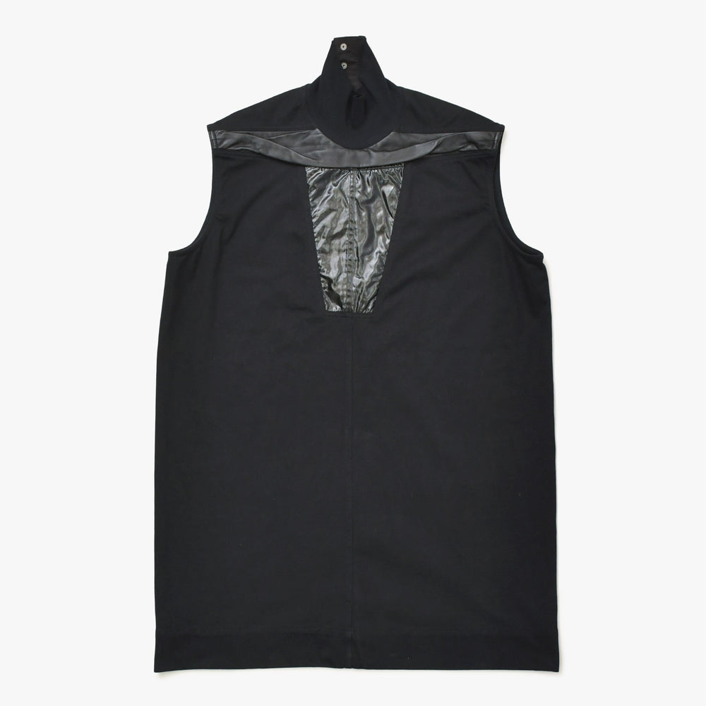 極美品 RICK OWENS リックオウエンス ベスト RR15F7103 イタリア製 コットン ブラック シルバー金具 サイズS 中古 4a008161