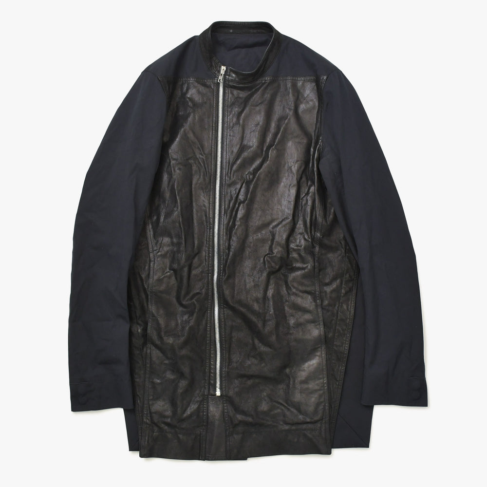 極美品 Rick Owens リックオウエンス レザージャケット ジップジャケット ジャケット 黒 シルバー金具 中古 4a008162