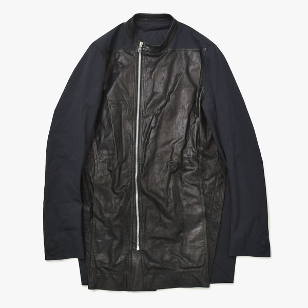 Very Good Condition Rick Owens Leather Jacket Zip Jacket Jacket Black Silver Hardware Used 4a008162
