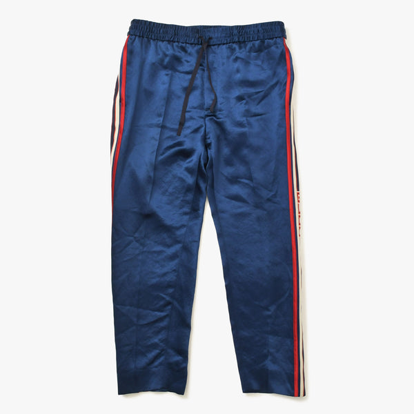 Very Good Condition GUCCI Gucci Pants Track Pants Jogging Pants Size 48 Acetate Navy White Red 495697 Z791A Used 4a008163