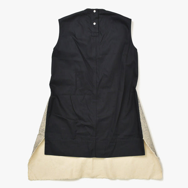 極美品 Rick Owens リックオウエンス ベスト ワンピース バイカラー ベージュ ブラック シルバー金具 サイズM 中古 4a008166