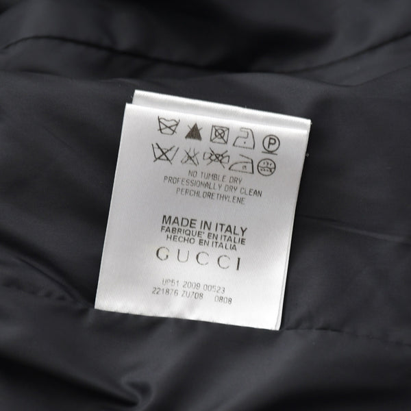 極美品 GUCCI グッチ ファー付きライダースブルゾン 221876 ZU708 36サイズ カーキ ブラウン 千鳥格子柄 ジャンニーニ期 ゴールド金具 中古 4a008305
