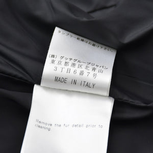 極美品 GUCCI グッチ ファー付きライダースブルゾン 221876 ZU708 36サイズ カーキ ブラウン 千鳥格子柄 ジャンニーニ期 ゴールド金具 中古 4a008305