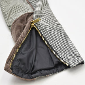 極美品 GUCCI グッチ ファー付きライダースブルゾン 221876 ZU708 36サイズ カーキ ブラウン 千鳥格子柄 ジャンニーニ期 ゴールド金具 中古 4a008305