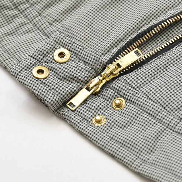 極美品 GUCCI グッチ ファー付きライダースブルゾン 221876 ZU708 36サイズ カーキ ブラウン 千鳥格子柄 ジャンニーニ期 ゴールド金具 中古 4a008305