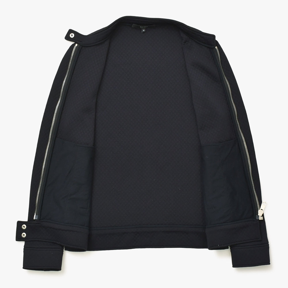 Very Good Condition GUCCI Gucci Quilted Single Riders Style Stand Collar Jacket 355490 X6409 M Size Tom Ford Period Silver Hardware Used 4a008308