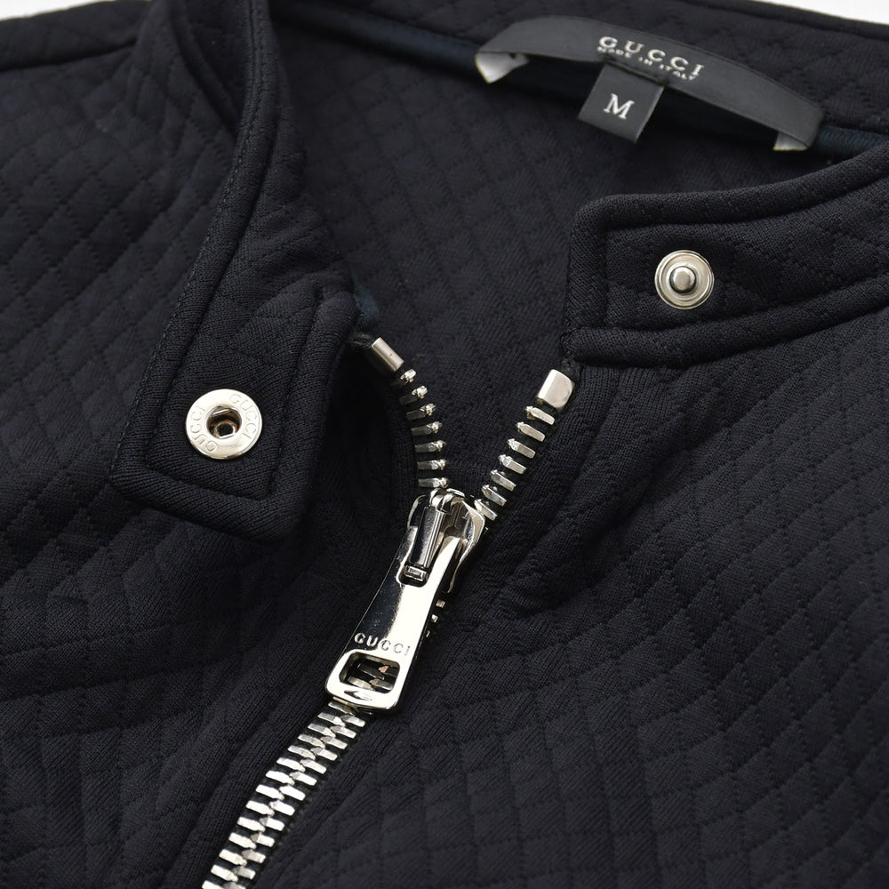Very Good Condition GUCCI Gucci Quilted Single Riders Style Stand Collar Jacket 355490 X6409 M Size Tom Ford Period Silver Hardware Used 4a008308