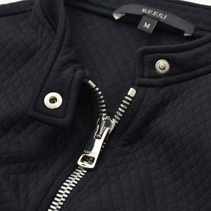 極美品 GUCCI グッチ キルティングシングル ライダース風 スタンドカラージャケット 355490 X6409 Mサイズ トムフォード期 シルバー金具 中古 4a008308