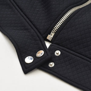 極美品 GUCCI グッチ キルティングシングル ライダース風 スタンドカラージャケット 355490 X6409 Mサイズ トムフォード期 シルバー金具 中古 4a008308