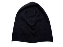 画像をギャラリービューアに読み込む, 新品同様 CHROME HEARTS クロムハーツ クロスパッチ ニットキャップ ビーニー カシミヤ レザー ブルー ブラック ONE SIZE 中古 4b008315