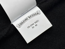 画像をギャラリービューアに読み込む, 新品同様 CHROME HEARTS クロムハーツ クロスパッチ ニットキャップ ビーニー カシミヤ レザー ブルー ブラック ONE SIZE 中古 4b008315