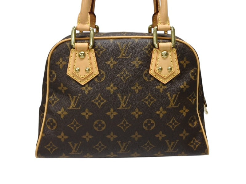 Very good condition LOUIS VUITTON Manhattan PM handbag M40026 PVC tanned leather brown gold hardware used 4b008402