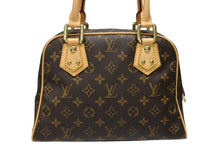 Load image into Gallery viewer, 極美品 LOUIS VUITTON ルイヴィトン マンハッタンPM ハンドバッグ M40026 PVC ヌメ革 ブラウン ゴールド金具 中古 4b008402