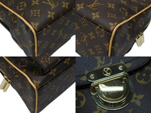 Load image into Gallery viewer, 極美品 LOUIS VUITTON ルイヴィトン マンハッタンPM ハンドバッグ M40026 PVC ヌメ革 ブラウン ゴールド金具 中古 4b008402