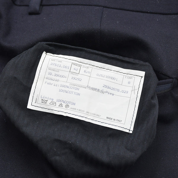 新品同様品 HERMES エルメス パンツ ボトムス ブラック ネイビー コットン サイズ42 イタリア製 中古 4a008405