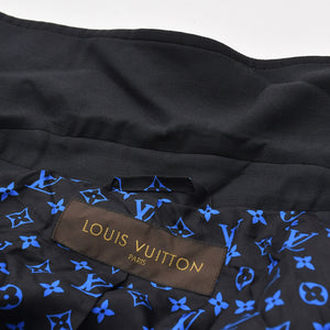 極美品 LOUIS VUITTON ルイヴィトン トレンチコート モノグラムパターン ブラック ブルー アウター ウール シルク サンプル品 中古 4a008412