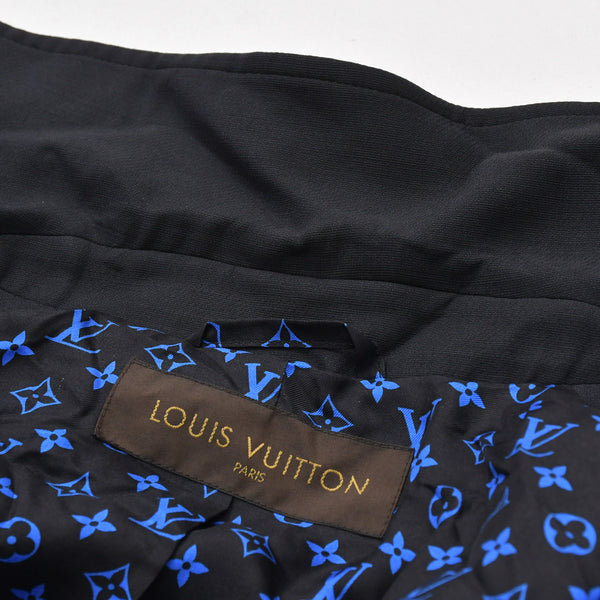 極美品 LOUIS VUITTON ルイヴィトン トレンチコート モノグラムパターン ブラック ブルー アウター ウール シルク サンプル品 中古 4a008412