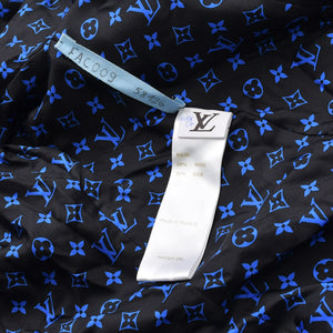 極美品 LOUIS VUITTON ルイヴィトン トレンチコート モノグラムパターン ブラック ブルー アウター ウール シルク サンプル品 中古 4a008412