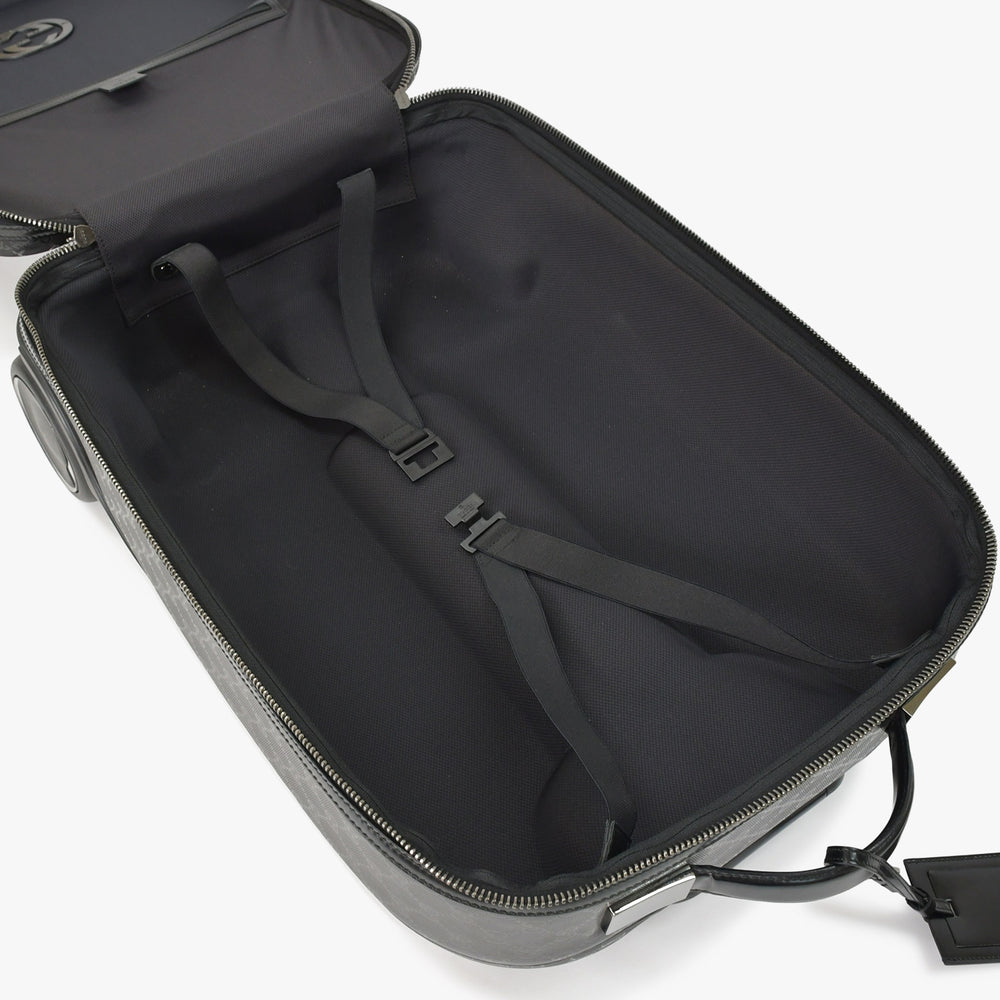 Very Good Condition GUCCI Gucci Suitcase Carry Case Travel Bag Black Silver Hardware 189754 PVC Used 4a008417