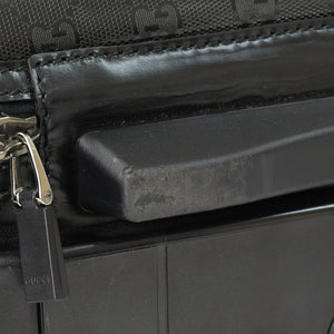 極美品 GUCCI グッチ スーツケース キャリーケース 旅行バッグ ブラック シルバー金具 189754 PVC 中古 4a008417