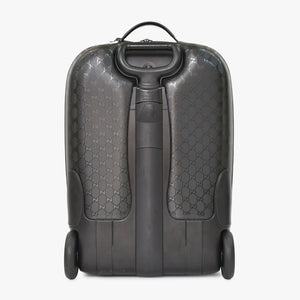 極美品 GUCCI グッチ スーツケース キャリーケース 旅行バッグ ブラック シルバー金具 189754 PVC 中古 4a008417