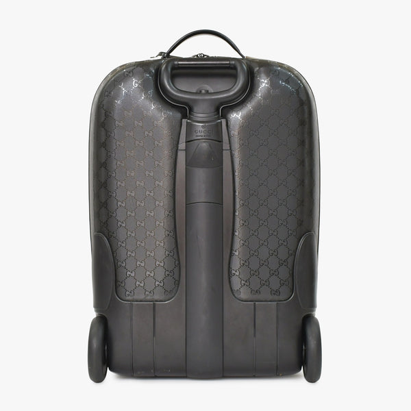 極美品 GUCCI グッチ スーツケース キャリーケース 旅行バッグ ブラック シルバー金具 189754 PVC 中古 4a008417