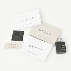 極美品 GUCCI グッチ スーツケース キャリーケース 旅行バッグ ブラック シルバー金具 189754 PVC 中古 4a008417