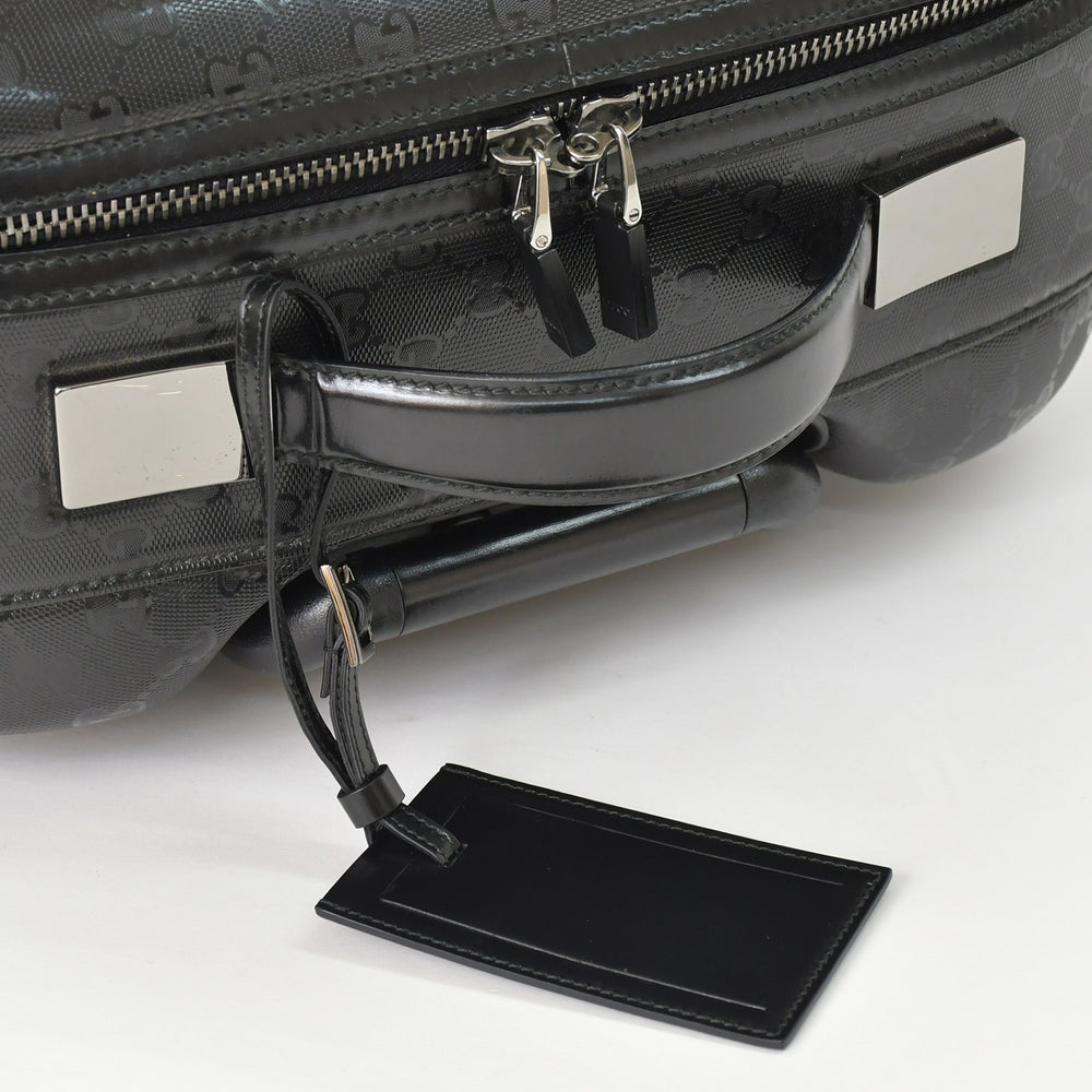 Very Good Condition GUCCI Gucci Suitcase Carry Case Travel Bag Black Silver Hardware 189754 PVC Used 4a008417
